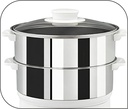 Seb Cuiseur Vapeur série Convenient 2 bols inox, Capacité bol 6 L, Cuisson vapeur, Cuit vapeur compact, Minuteur, Arrêt automatique