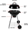 Barbecue sur pied Milano à charbon cylindre noir