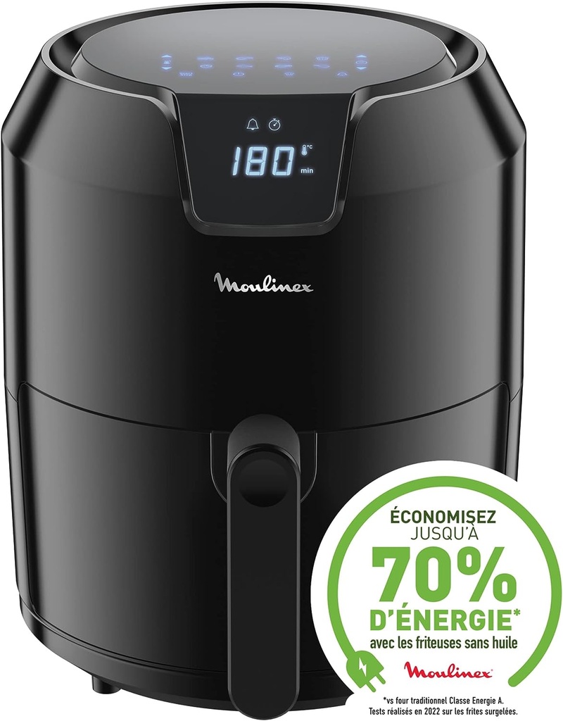 Moulinex Friteuse sans huile XL + gril, 4,2 L, 6 personnes, 8 programmes, Ecran Tactile, Arrêt automatique, Air fryer, Frites, Grillades, Poulet rôti, Easy Fry Digital
