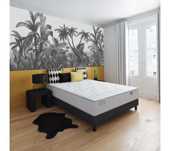 SIMMONS Sommier gris 140x190 cm DECO PU 2