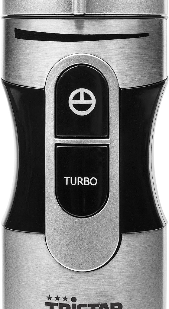 Tristar Mixeur - 2 lames - Fonction turbo - 1 000 W - Pied en Acier Inoxydable Argenté