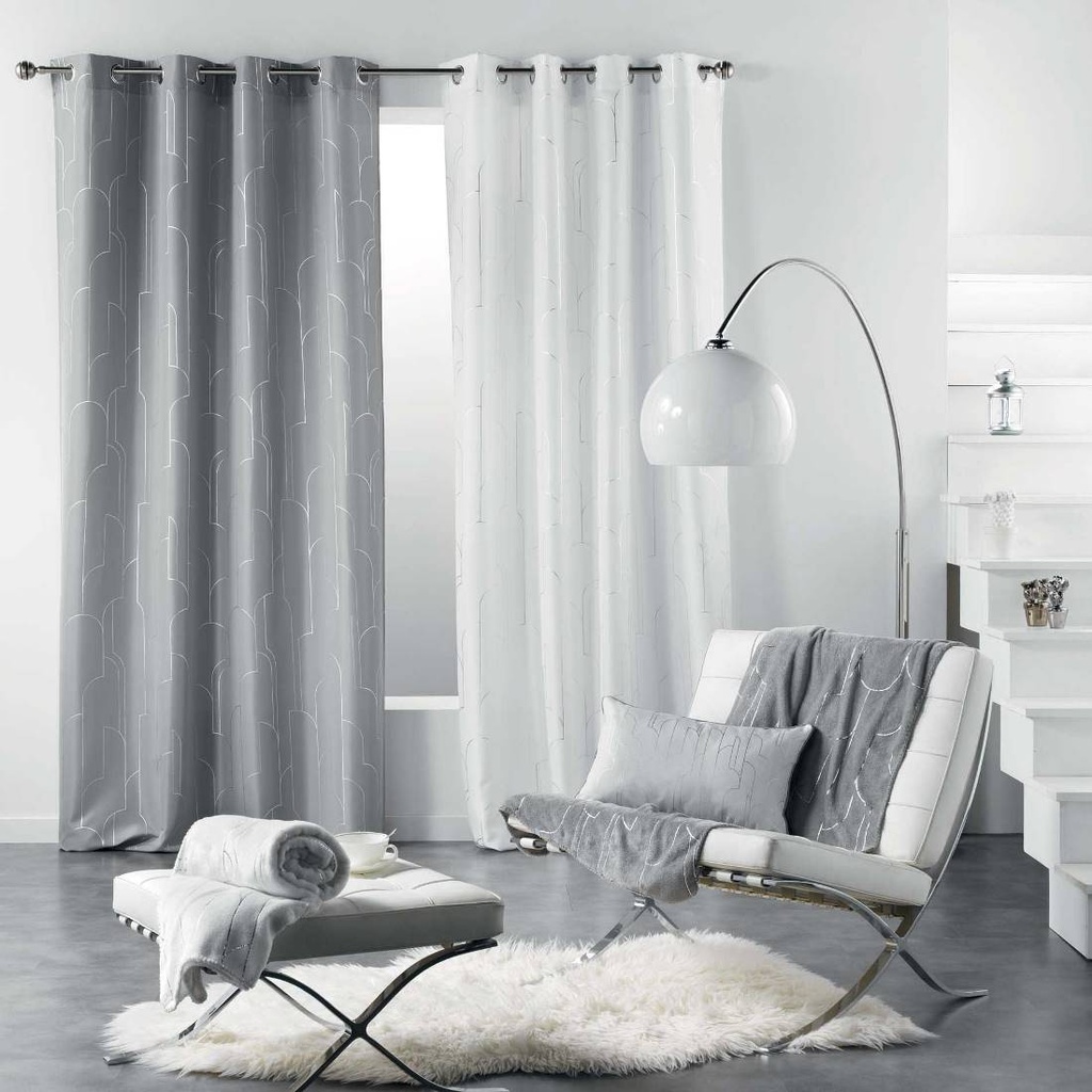 DOUCEUR D'INTERIEUR Rideau À Oeillets Domea Blanc 140x260 centimetre