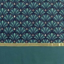 Douceur d'intérieur rideau a oeillets 140 x 240 centimetre coton uni+top  metallise artchic bleu