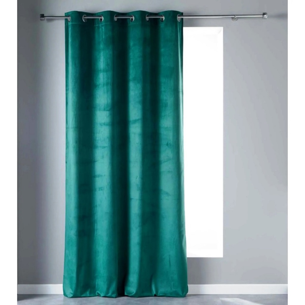 Rideau Velours À Oeillets veloutea 140x240 cm Vert