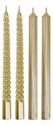[34427] BOUGIE DOREE METALIQUE 4PCS 20CM